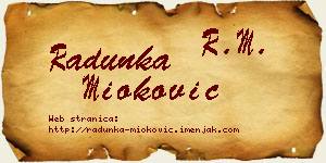 Radunka Mioković vizit kartica